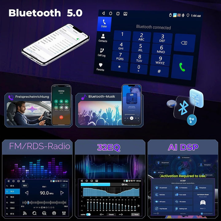 Hikity 4+64GB Autoradio Android 15 für FIAT Ducato/Citroen Jumper/Peugeot Boxer mit 7-Zoll-Touchscre