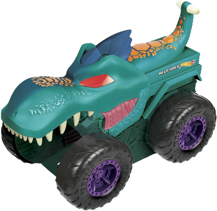 Hot Wheels Monstertruck Mega Wrex, 'frisst und verdaut' Hot Wheel Autos, mit Beleuchtung und Geräusc