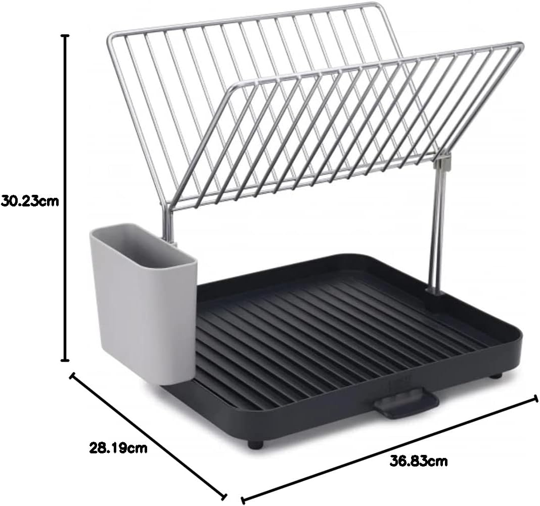Joseph Joseph Y-Rack - Platzsparendes 2-stufiges Abtropfgestell mit selbstentleerendem Utensilientop