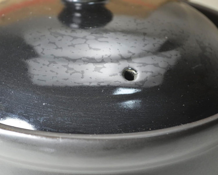 Kasserolle, Tontopf, hitzebeständig, Premium-Keramikschalen, Deckel, Kochen, Suppe, Schwarz (Keramik