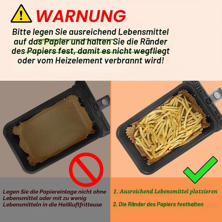 YQL 200 Stücke Backpapier für Heissluftfritteuse Ninja AF300EU/AF400EUCP, Air Fryer Pergament Paper