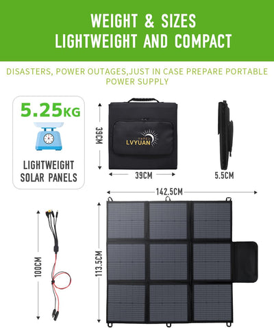 Faltbares Solarpanel 200W Solar-Ladegerät IP67 Wasserdicht und Staubdicht Hohe Ausgangskonversionsef