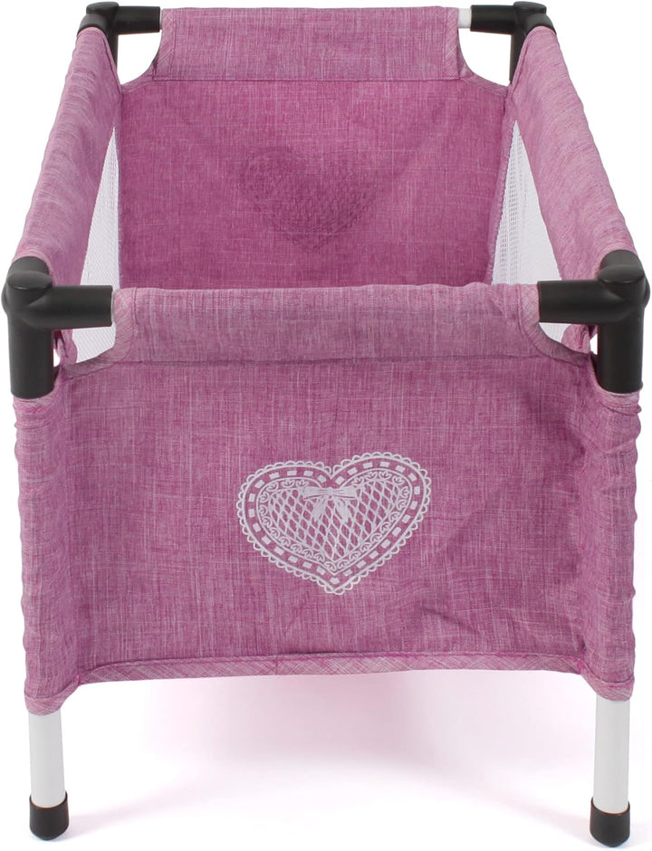Bayer Chic 2000 652-62 Reisebett für Baby-Puppen, Jeans pink, Large