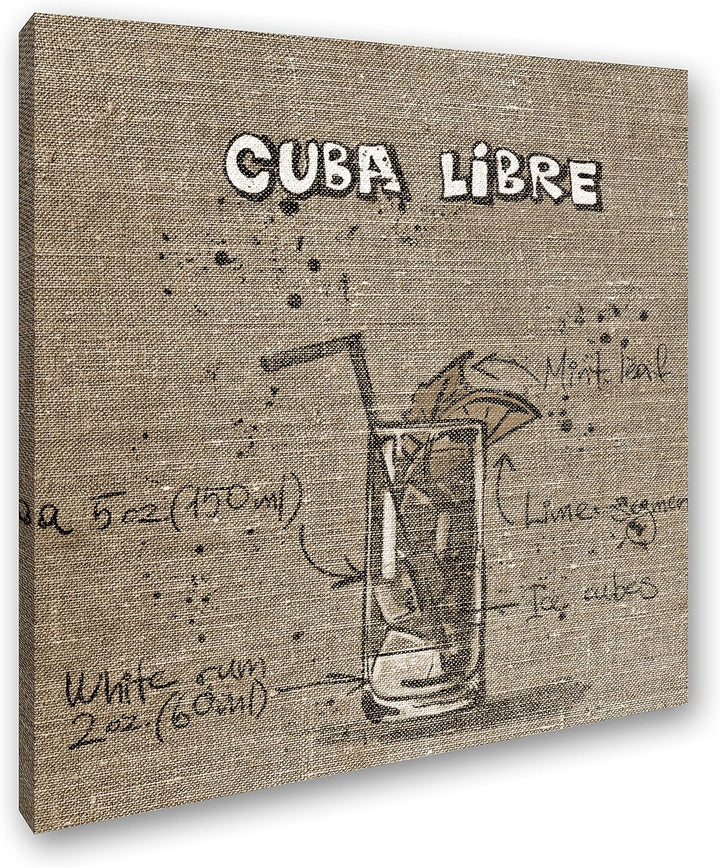 deyoli Rezept für einen Cuba Libre Format: 60x60 Effekt: Sepia als Leinwandbild, Motiv auf Echtholzr