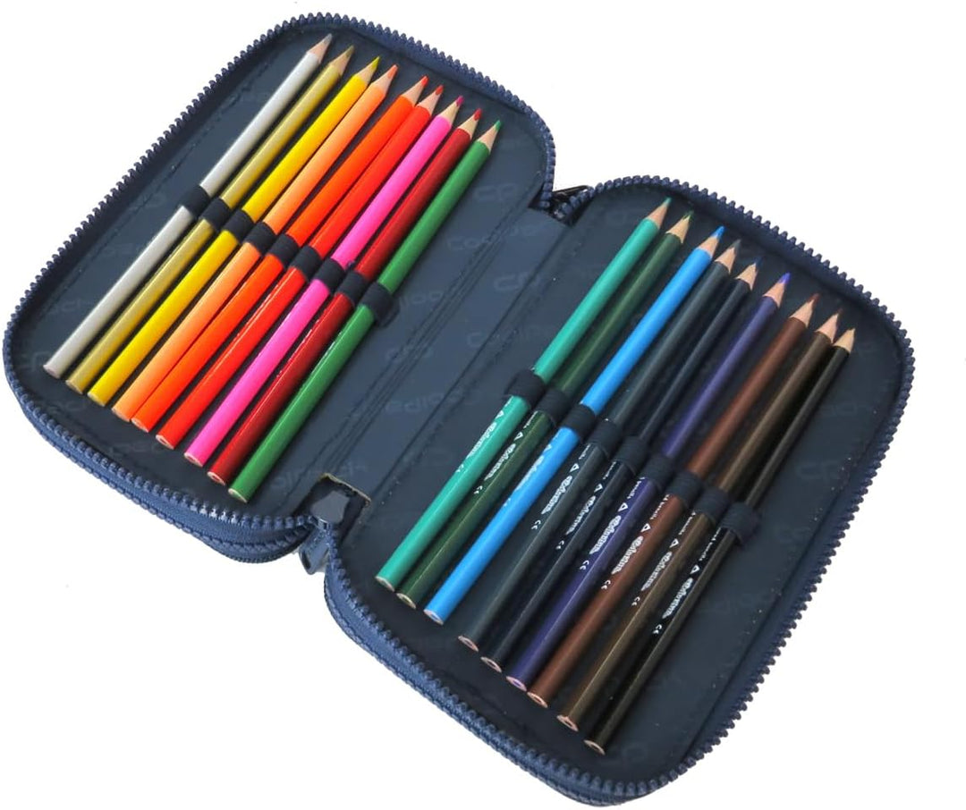 COOLPACK 3-FACH Mäppchen Federmappe Federtasche XXL Federtasche Federmappe Federmäppchen 44-teilig g