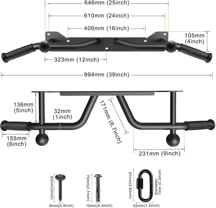 Kipika Heavy Duty Wall Mounted Doorway Pull Up Bar,Wandmontage, Wall Mounted Doorway Pull Up Bar,Mul