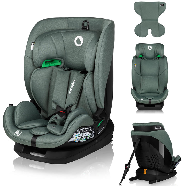 LIONELO LAVENDER I-SIZE Kinderautositz von 76 bis 150 cm konform mit R129 i-Size Standard, ISOFIX Mo