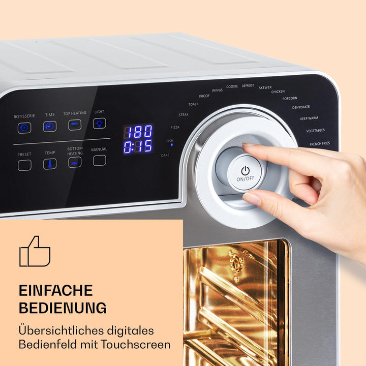 Klarstein AeroVital Cube Chef Heissluftfritteuse - 1700 W Heissluftfriteuse, Airfryer mit Touchscree