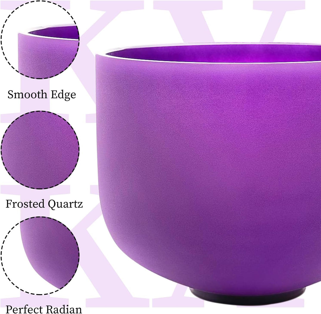 KVKA 20cm Klangschalen, 432Hz B note 8 inch Violett Chakra Klangschale für Yoga Meditation Sound Hea