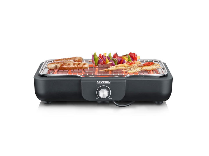 SEVERIN Tischgrill mit hochwertigem Edelstahl-Grillrost, für drinnen und draussen, 2.300 W, schnelle