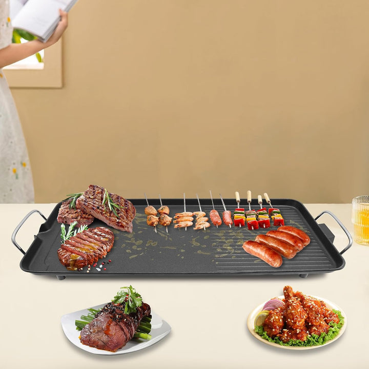 Elektrogrill für draussen Grillplatte Elektro Tischgrill Elektrisch Grillplatte 1500W Elektrischer G
