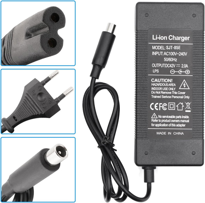 Yungeln Ladegeräte für 36V E-Scooter, 42V 2A AC Netzteil Scooter Adapter Ladegerät für Xiaomi 1S M36