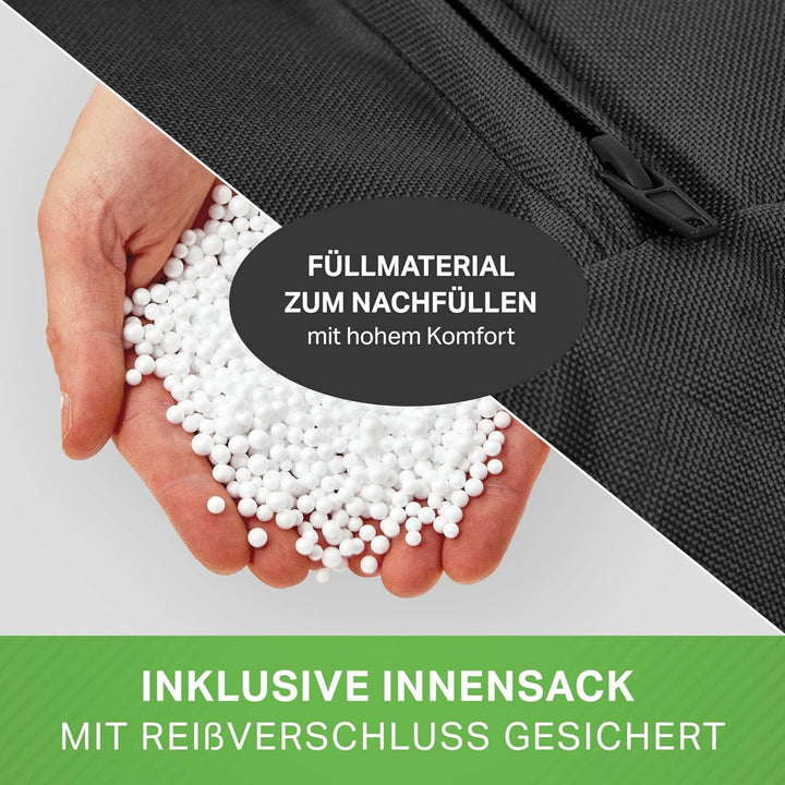 Green Bean© 2er Set Sitzsack + Hocker - fertig befüllt - robust waschbar schmutzabweisend - Kinder &amp;