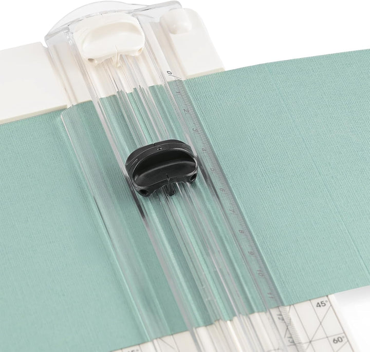Vaessen Creative Papierschneider mit Falzbrett - Elfenbein - 15,2 x 30,5 cm - 2-in-1 Schneidemaschin
