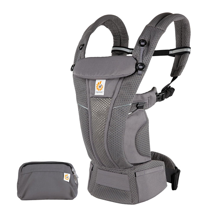 Ergobaby Omni Breeze Babytrage für Neugeborene ab Geburt bis 20kg, 4 Positionen SoftFlex Mesh Ergono