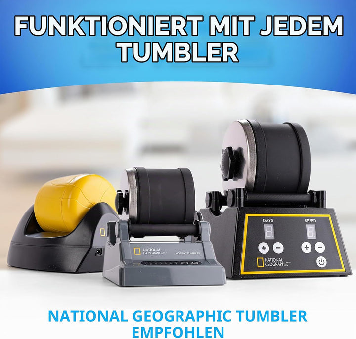 NATIONAL GEOGRAPHIC Trommelstein Nachfüllset – 2,26 kg Mischung aus Steinen &amp; Roh-Edelsteinen zum Tr
