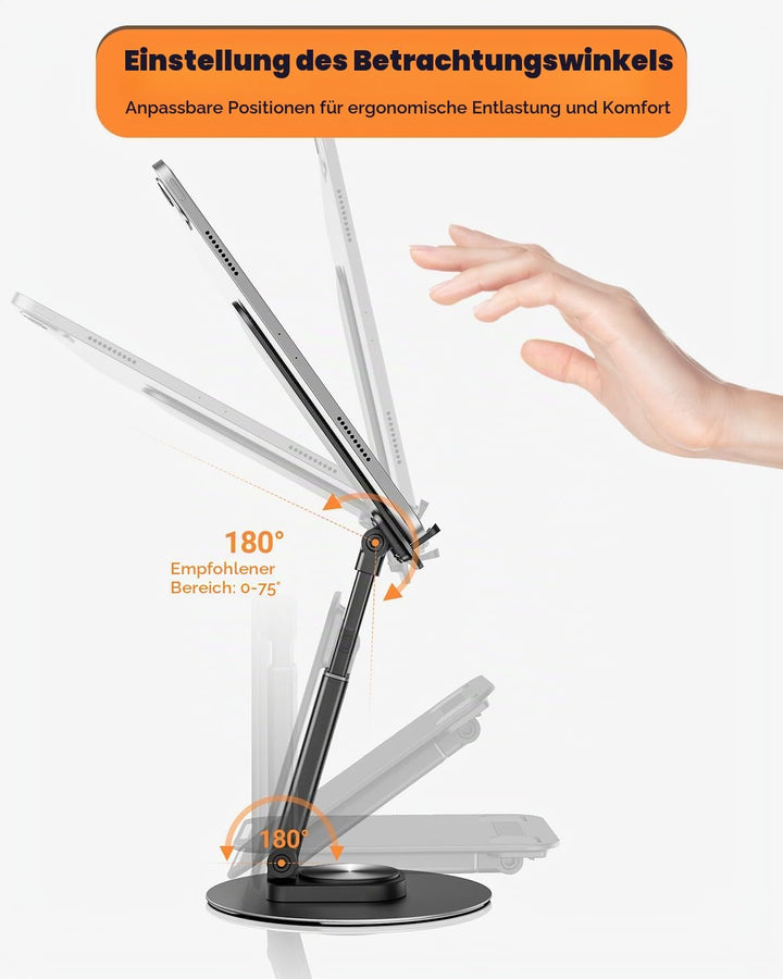 Drehbarer &amp; Tragbarer Tablet Ständer-Klearlook Verstellbare Höhe/Winkel Faltbarer iPad Halterung Tis