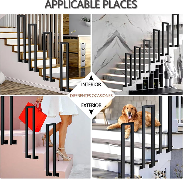 Treppengeländer Innen, U-FöRmige GeläNder Treppe, 35-110cm Handlauf Treppe,Metal GeläNder Drinnen/Ra