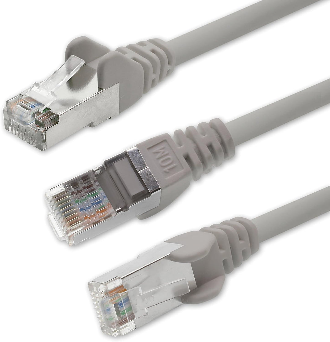 1aTTack CAT5 FTP Foliengeschirmt Netzwerkkabel mit 2x RJ45 Stecker Set (10 Stück) 5m grau, 5m grau