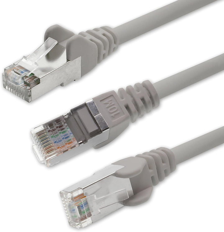1aTTack CAT5 FTP Foliengeschirmt Netzwerkkabel mit 2x RJ45 Stecker Set (10 Stück) 5m grau, 5m grau