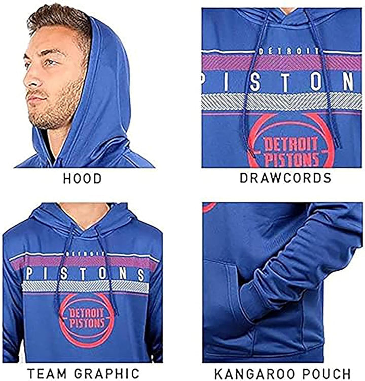NBA Herren Fleece Hoodie Pullover Sweatshirt Poly Midtown, Herren, Midtown Hoodie L Team-farbe, L Te