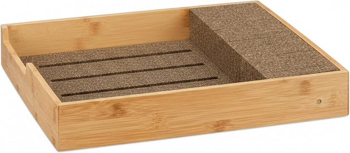 Relaxdays Messerhalter Bambus, Schubladeneinsatz für Messeraufbewahrung, Schubladenorganizer, HBT: 6