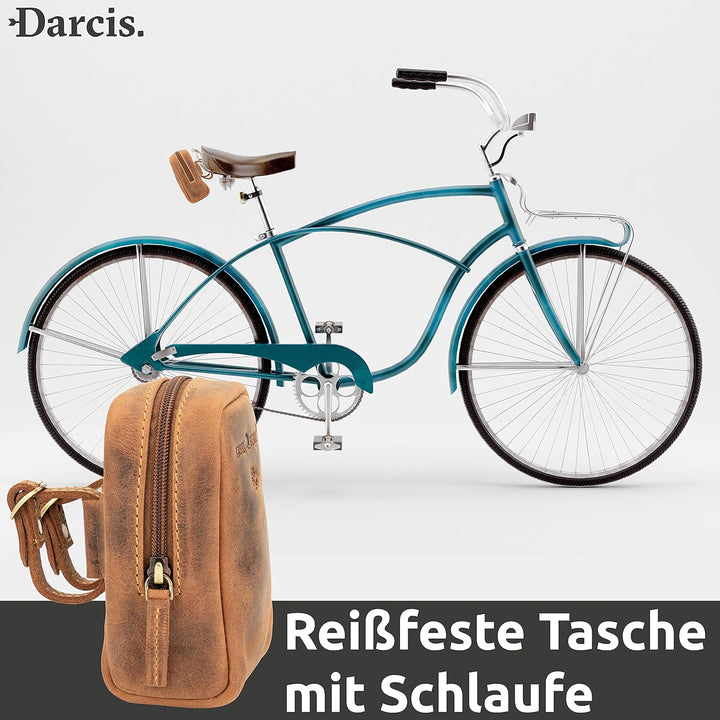 Fahrradtasche aus Leder in Braun - Satteltasche mit 2 Schlaufen - Langlebig und robust durch unser R