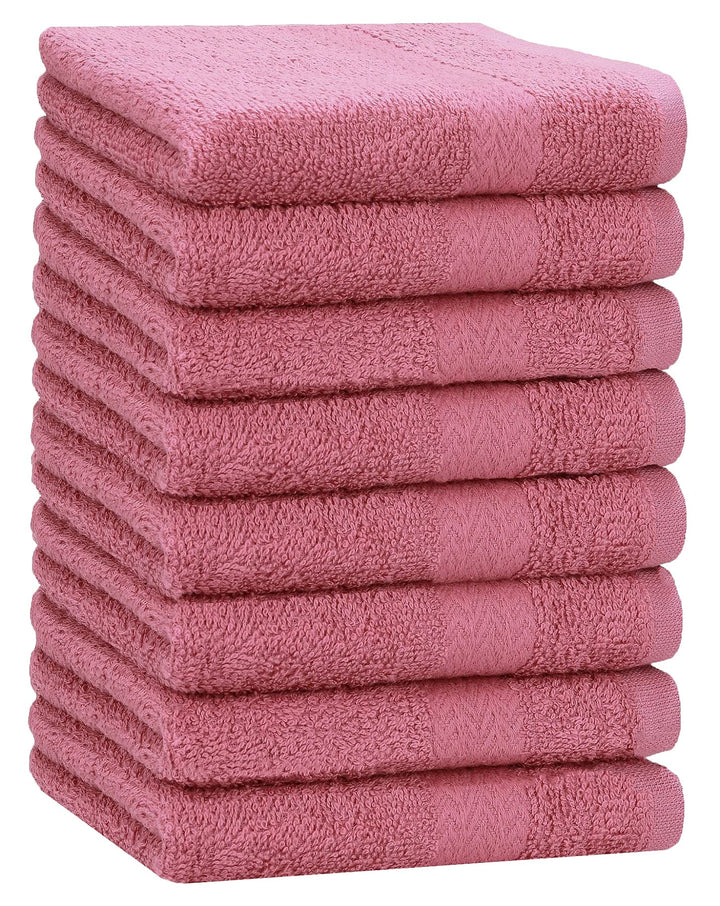 Betz 8 Stück Handtücher Set Grösse 50 x 100 cm Handtuch Premium 100% Baumwolle Farbe altrosa, Altros