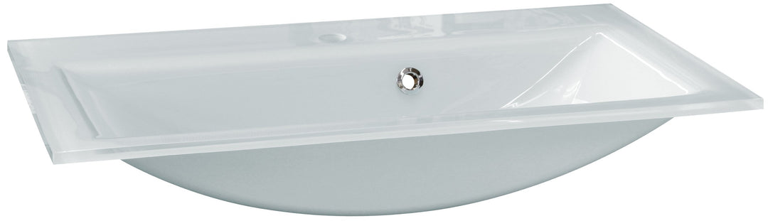 FACKELMANN Glasbecken / Waschtisch aus Glas / Masse (B x H x T): ca. 80 x 14,5 x 50 cm / Einbauwasch