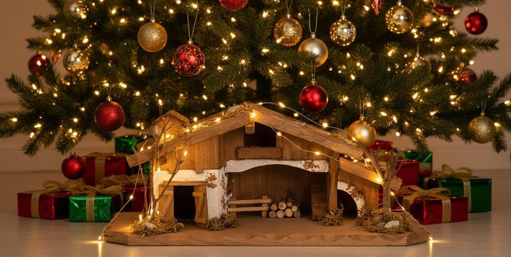 LB H&amp;F Bergbauern Weihnachtskrippe Krippe Holzkrippe Tischkrippe