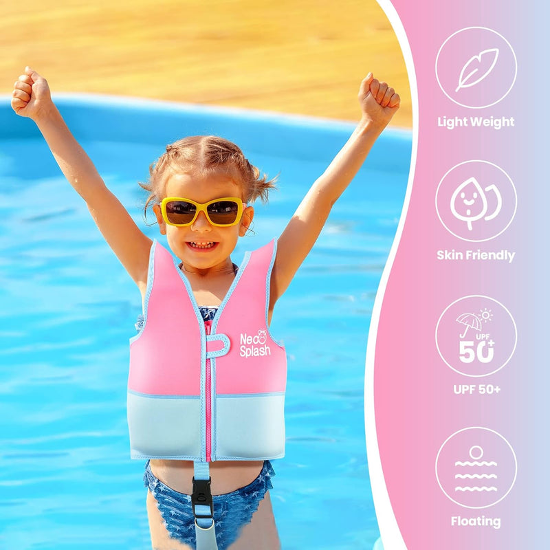 Kinder Mädchen Junge Schwimmlernweste, Schwimmhilfe Schwimmen Jacket für Kleinkinder Alter 1-6 mit E
