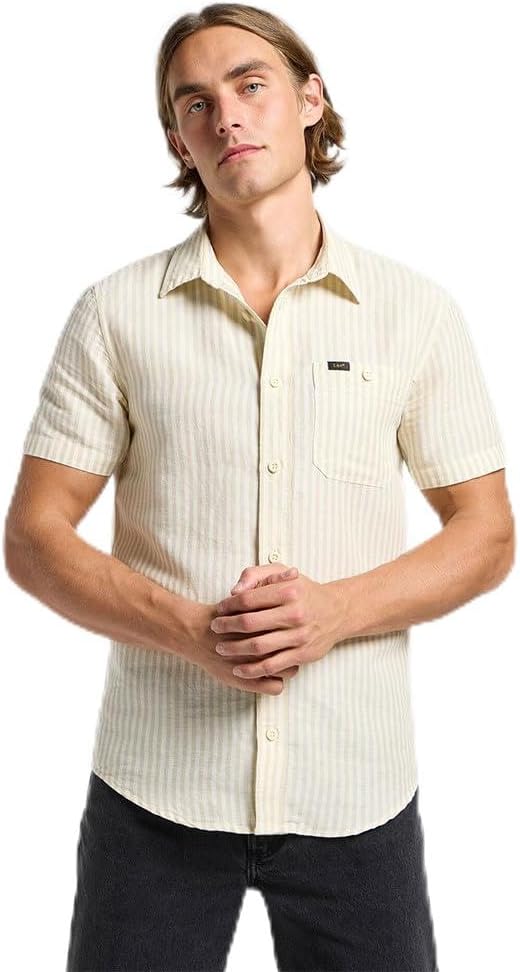 Lee Herren Ss Leesure Shirt, S Pioneer Ecru