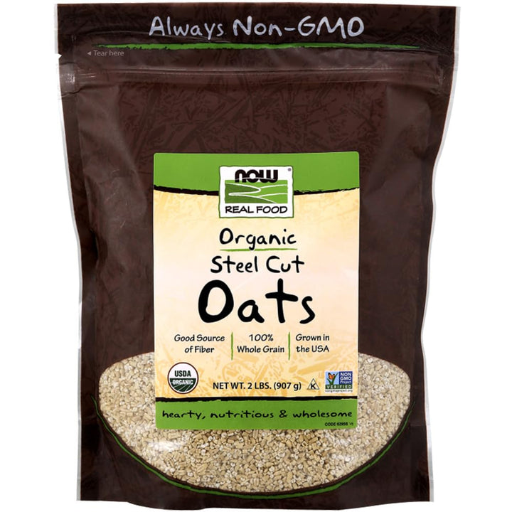 Now Foods, Organic Steel Cut Oats (Bio-Hafer, stahlgeschnitten), Hafergrütze, 907g, Laborgeprüft, So