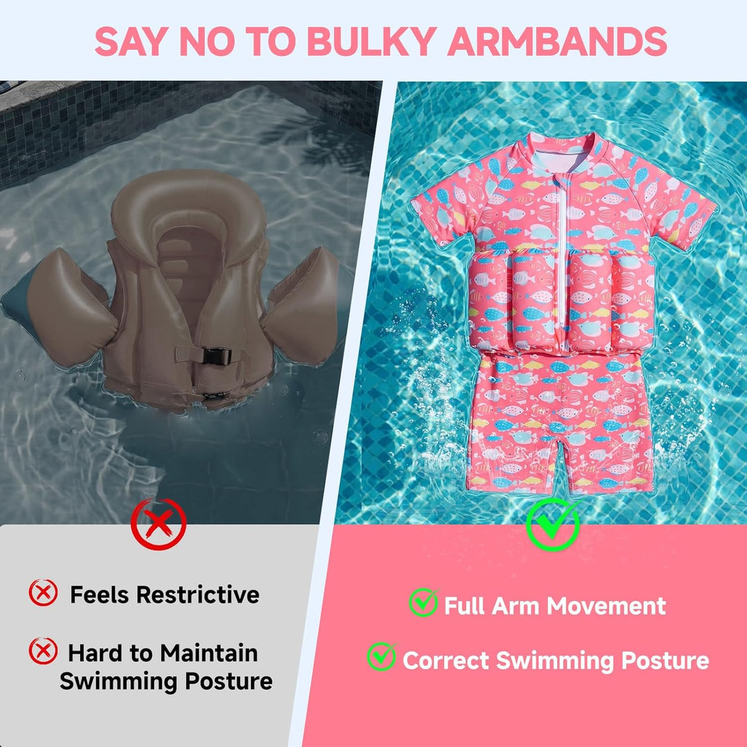 Badeanzug Baby Mädchen Jungen mit Floatation Kleinkind Schwimmtraining Hilfe Schwimmende Badeanzug E