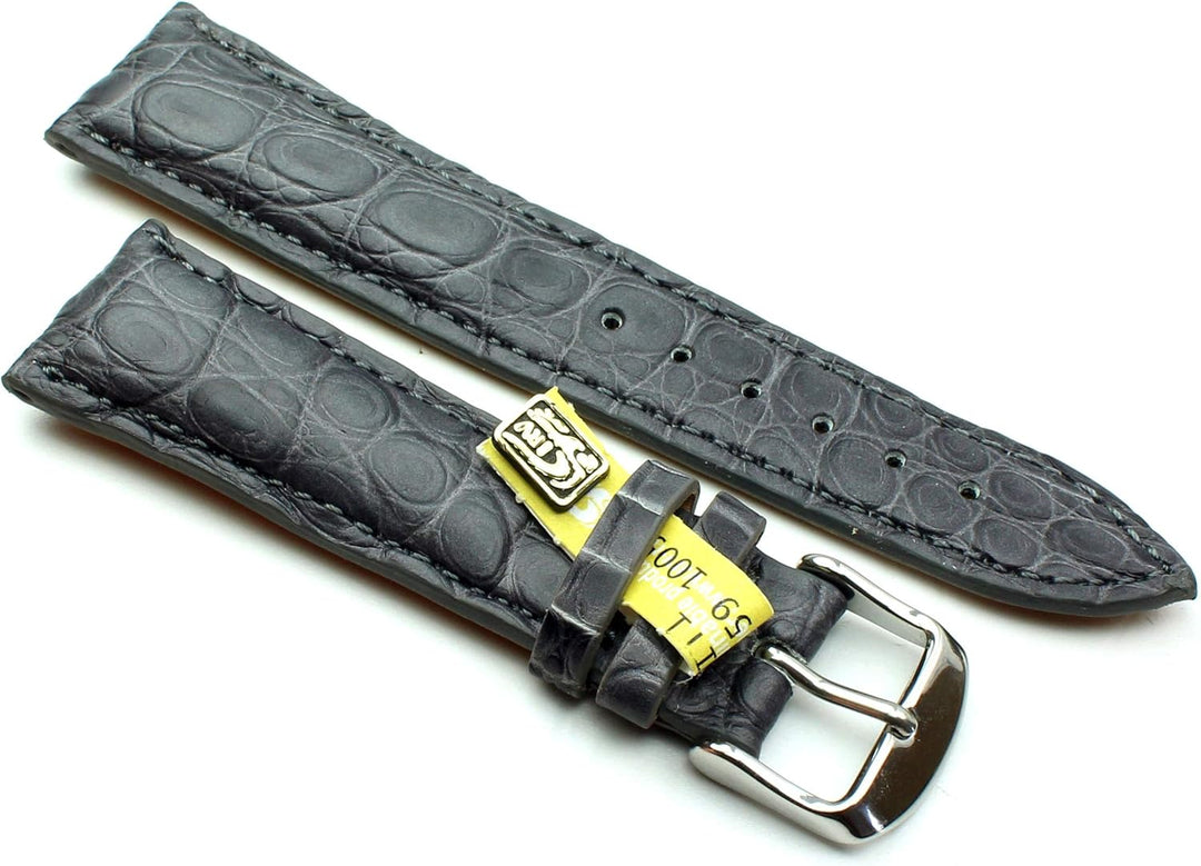 22mm Echt Alligator Vintage hangemacht in Deutschland Uhrenarmband Grau