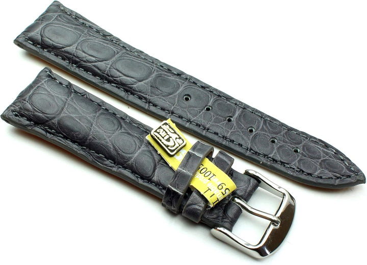 22mm Echt Alligator Vintage hangemacht in Deutschland Uhrenarmband Grau