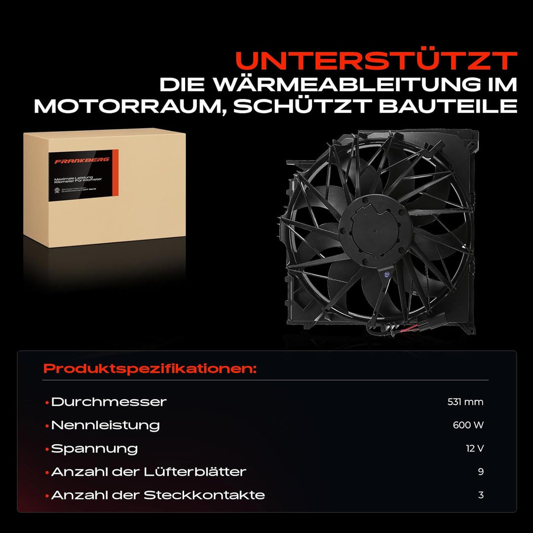Kühlerlüfter Lüftermotor Motorkühlung 3-Polig für X3 E83 2.0d 2.5 Si 3.0d xDrive20d xDrive25i xDrive