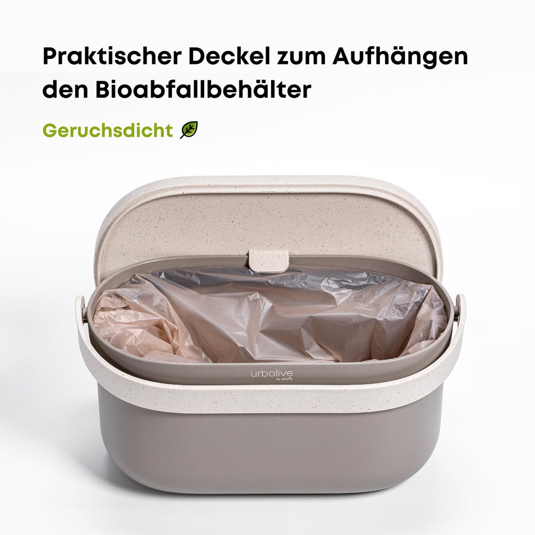 Urbalive Design Biomülleimer Küche 4L - Komposteimer Küche mit Deckel - Kleiner Mülleimer für alltäg