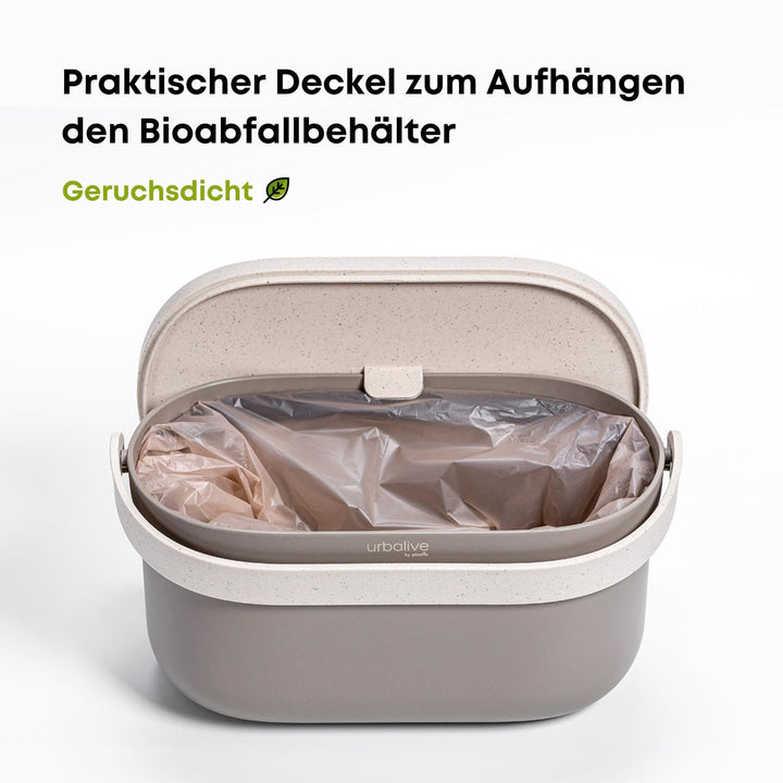 Urbalive Design Biomülleimer Küche 4L - Komposteimer Küche mit Deckel - Kleiner Mülleimer für alltäg