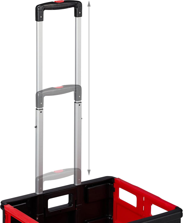 Relaxdays 1 x Einkaufstrolley klappbar, Teleskop-Griff, 2 Gummi Rollen, bis 35 kg, Shopping Trolley,