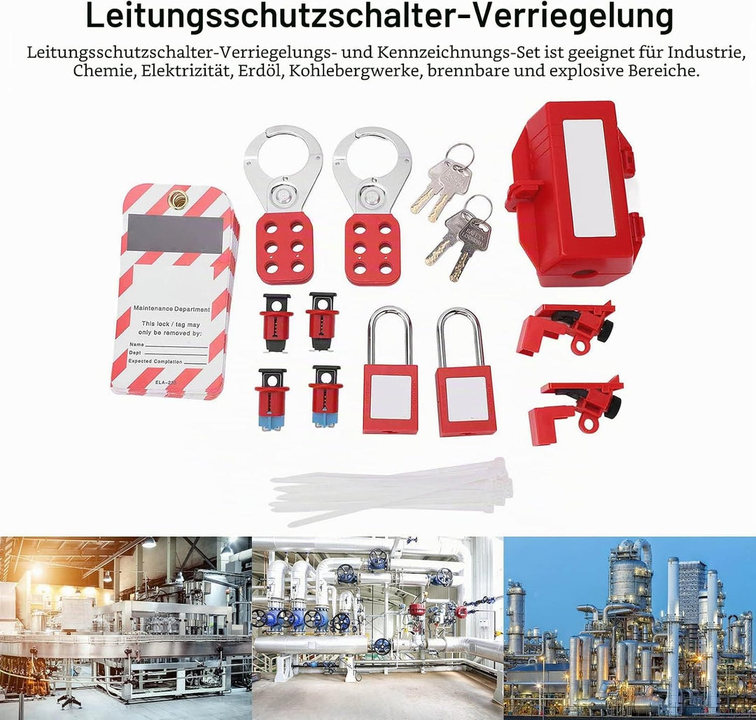 Elektrischer Leistungsschalter-Verriegelungs- und Kennzeichnungssatz Sicherheitsvorhängeschloss Loto