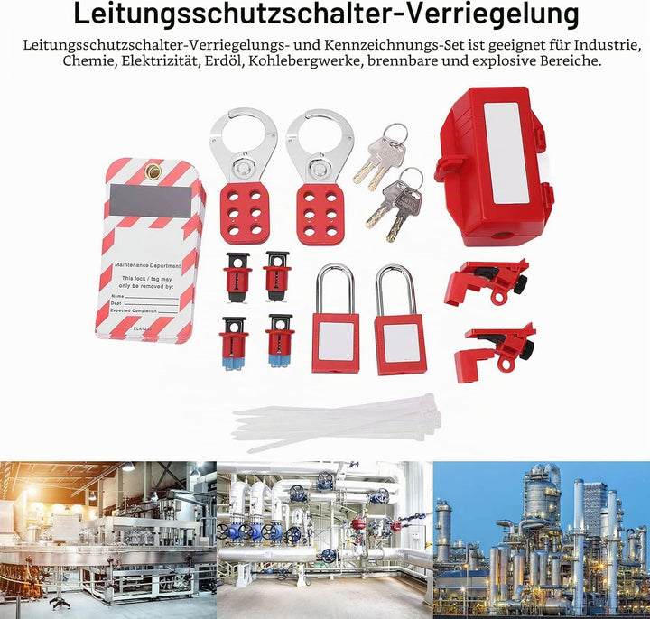 Elektrischer Leistungsschalter-Verriegelungs- und Kennzeichnungssatz Sicherheitsvorhängeschloss Loto