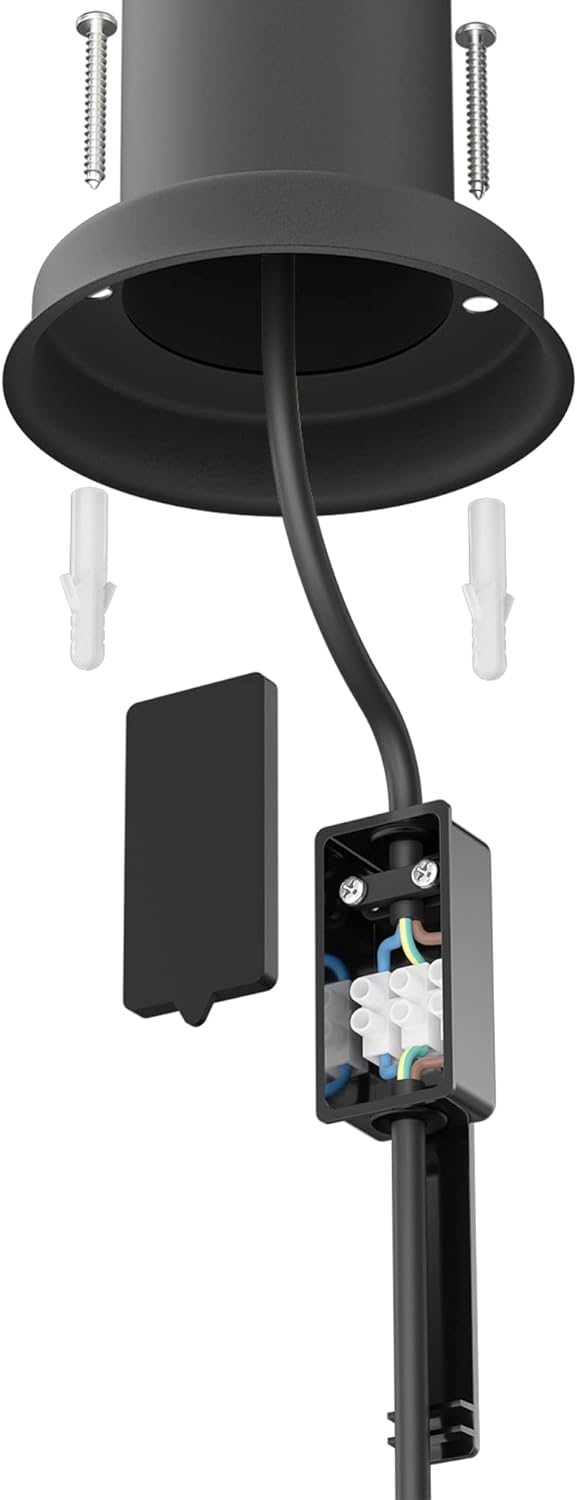 ledscom.de Garten-Steckdosen-Säule PORU mit Erdspiess und 2m Kabel für aussen, 2-Fach, Edelstahl, an