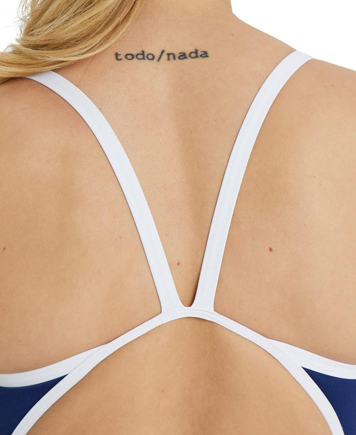 Arena Damen Performance Women's Icons Solid Super Fly Back Swimsuit Badeanzug 26 Navy-white, 26 Navy