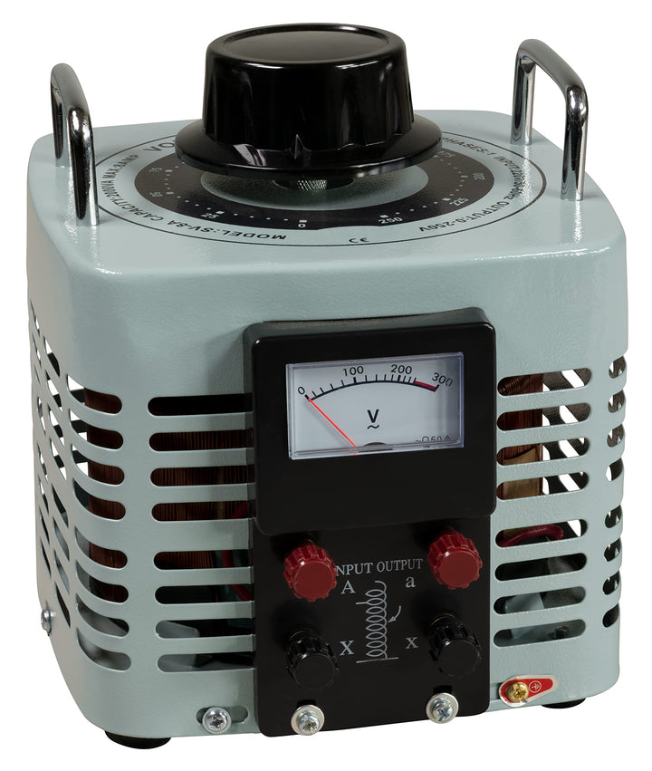 McPower Ringkern-Stelltrafo V-8000 | 0–250 V stufenlos | 8 A, 2000 W | Analogdisplay | Eingebauter V