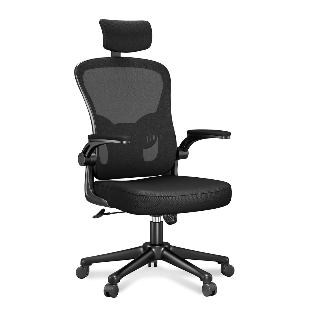 rattantree Bürostuhl, Schreibtischstuhl mit Verstellbarer Kopfstütze, Armlehnen und Lendenwirbelstüt