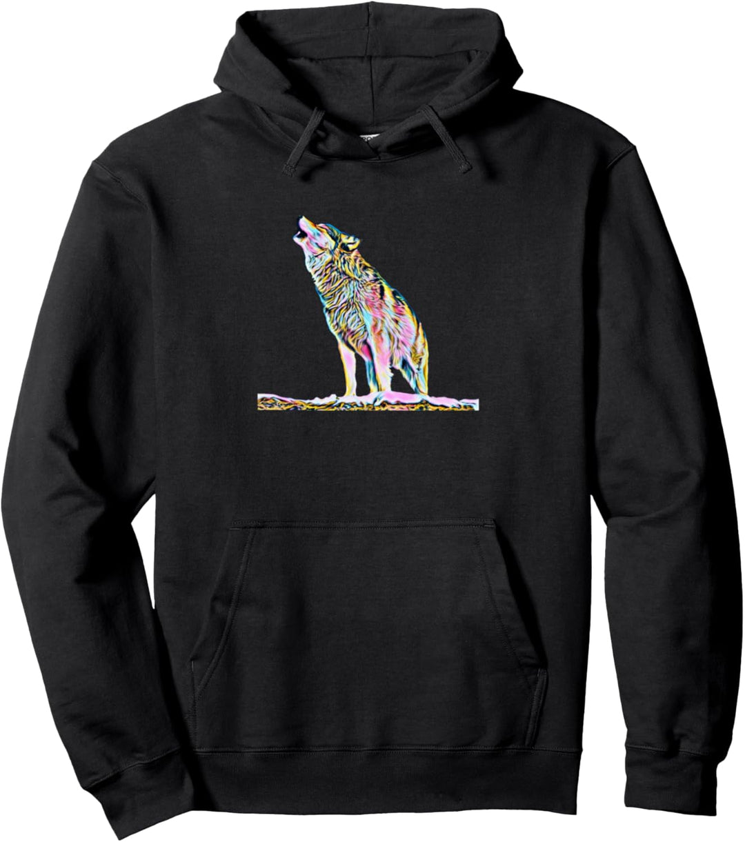 Wolf Motiv Mond Wölfe Pullover Hoodie