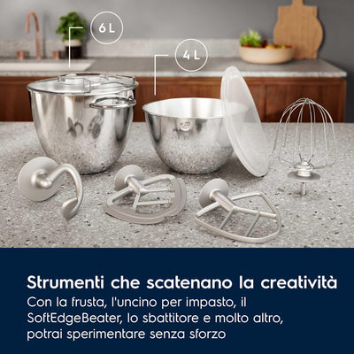 Electrolux Küchenmaschine Planetaria Multifunktions-Küchenmaschine, E6KM1-4PPT, Kitchen Assistent Ma