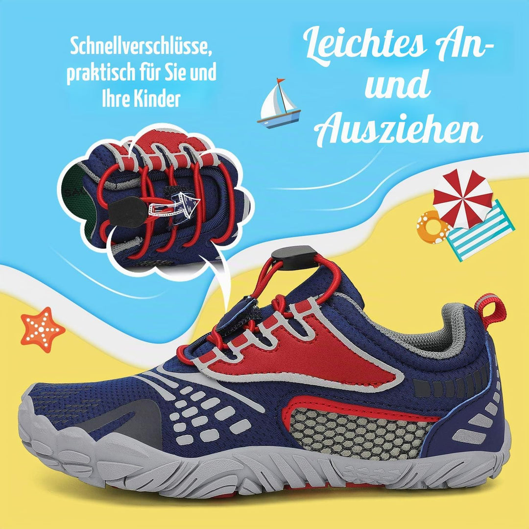 SAGUARO Kinder Barfussschuhe Schnell Trocknend Badeschuhe,24-36 EU 24 EU Blau Rot, 24 EU Blau Rot