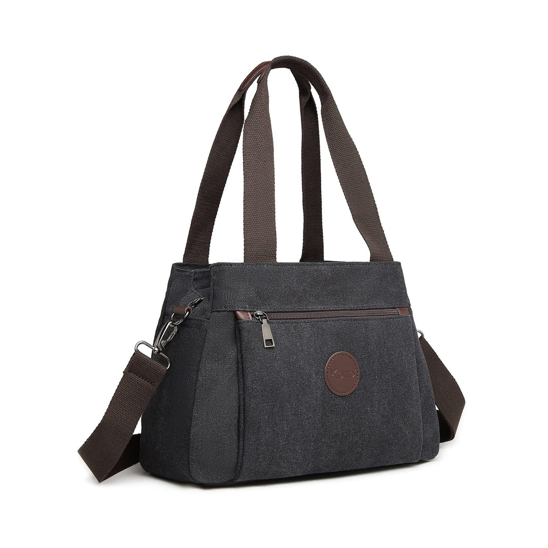 KONO Canvas Handtasche Frauen Hobo Schultertasche Vintage Top Griff Crossbody Bag Casual Multifunkti